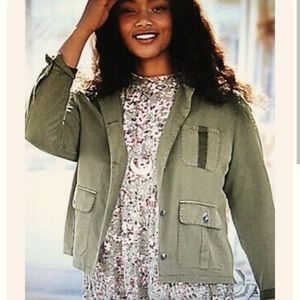 Maurice's Cropped Utility Jacket Olive color